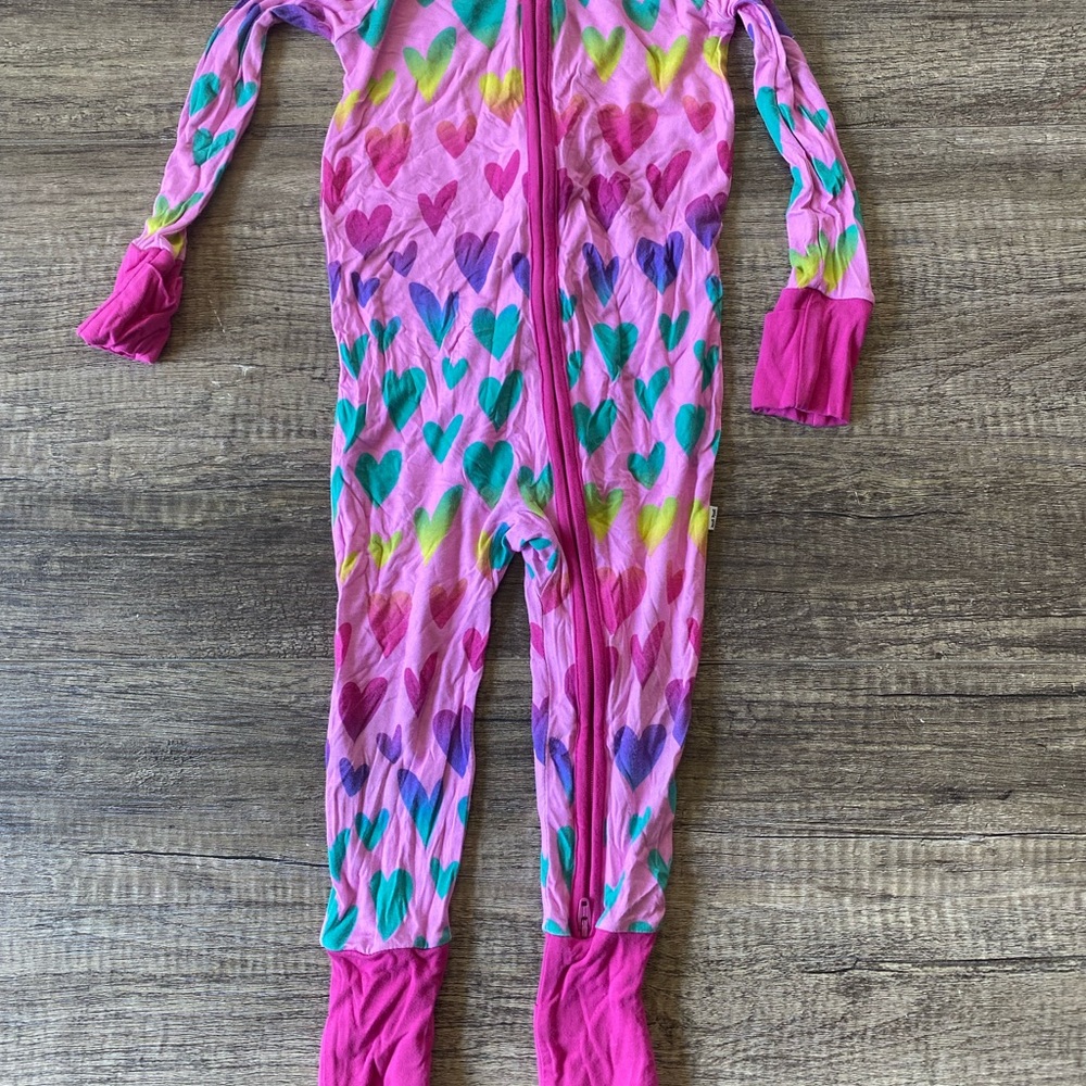 Little Sleepies Vibrant Heart Kids Footie